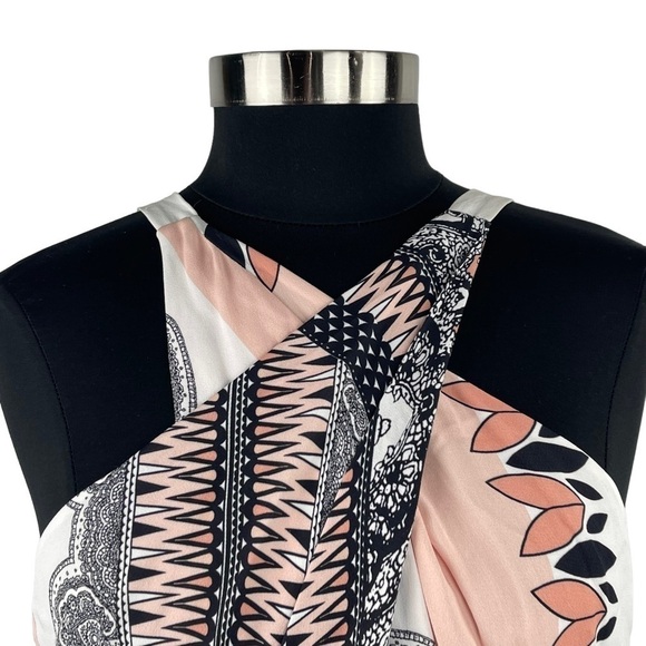 REISS HOPE BANDANA SCARF PRINT STRAPPY BACK CRISS CROSS HALTER DRESS - Picture 13 of 16